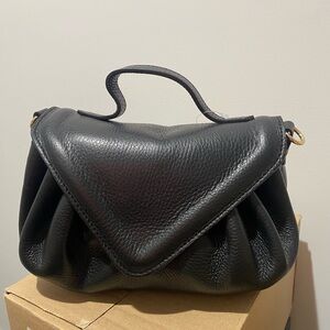 Black leather bag